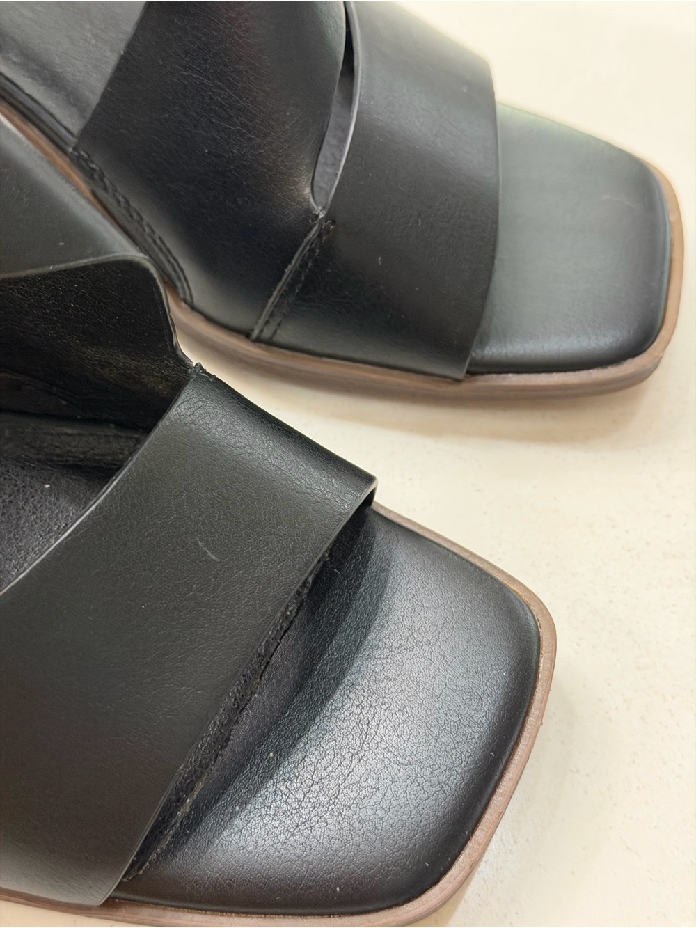 Frye & Co Roxy Black Strappy Block Heel Sandals Boho Minimalist, 8 - Picture 7 of 13